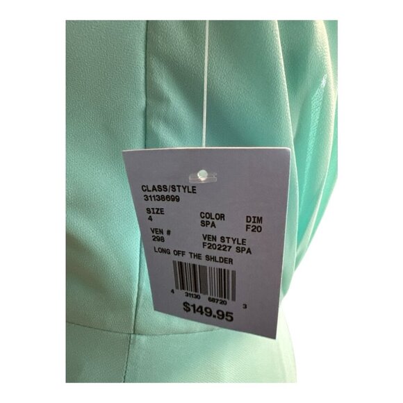 David's Bridal Off The Shoulder Full Skirt Bridesmaid Dress F20227 4 Spa - Picture 12 of 12